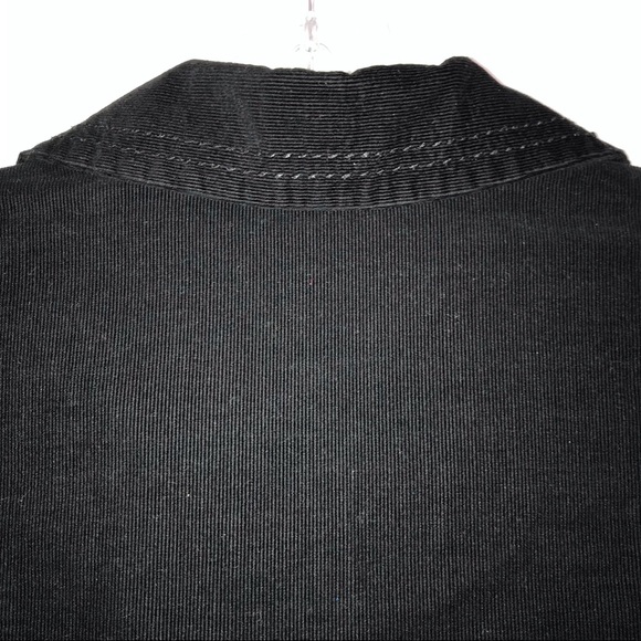 Dressbarn corduroy button down shirt/light jacket, black with brass buttons - Picture 5 of 9